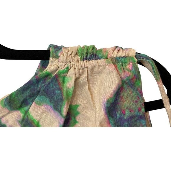 Zara Womens Sheath Dress L Cream Mini Ruched Tie Dye Linen Blend 2896/303 NWT - Picture 6 of 10